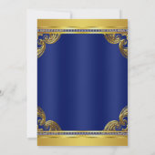 Baby shower gouden kroonkoninklijk blauw prins kaart (Achterkant)