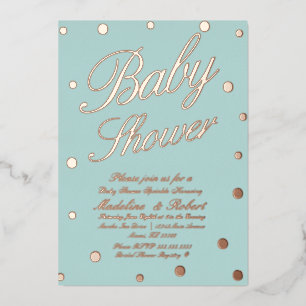 Baby shower gouden Stippen Geperste Folie Invitat Folie Uitnodiging