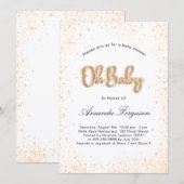 Baby shower goudjongen kaart (Voorkant / Achterkant)