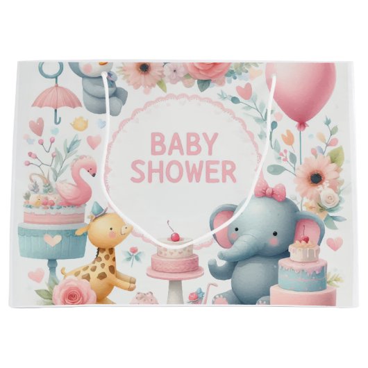 Baby shower Grand sac cadeau (Devant)
