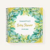 Baby shower Green Eucalyptus Olive Livre d'or (Devant)