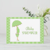 Baby shower Green Flat Invitation (Debout devant)