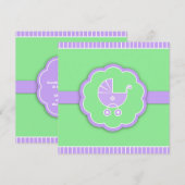 Baby shower Green Flat Invitation Kaart (Voorkant / Achterkant)