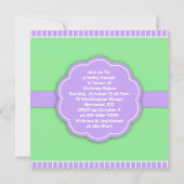 Baby shower Green Flat Invitation Kaart (Achterkant)