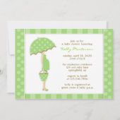 Baby shower Green Flat Invitation Kaart (Achterkant)