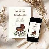Baby shower Greenery  Carriage Kaart