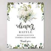 Baby shower Greenery Diaper Raffle Game Sign Poster (Voorkant)
