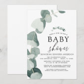 Baby shower Greenery Eucalyptus Kaart (Voorkant / Achterkant)