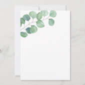 Baby shower Greenery Eucalyptus Kaart (Achterkant)