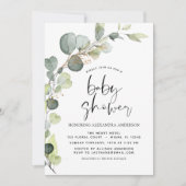 Baby shower Greenery Eucalyptus Kaart (Voorkant)