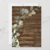 Baby shower Greenery Eucalyptus Rustic Kaart (Achterkant)
