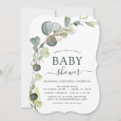 Baby shower Greenery Eucalyptus Succulent Kaart (Voorkant)