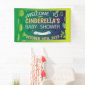 Baby shower Greenery Leaves Welcome Banner (Insitu)