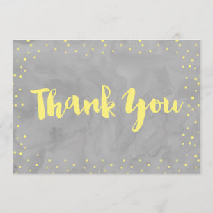 Baby shower gris et jaune   CARTE DE REMERCIEMENTS