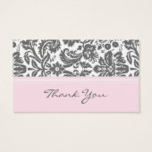 Baby shower gris rose damassé Favoriser les étique (Dos)