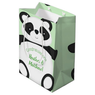 Baby shower Groen Beer Panda Medium Cadeauzakje