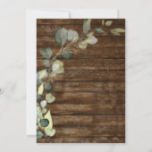 Baby shower groen eucalyptus sappig rustiek kaart (Achterkant)