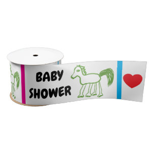 Baby Shower Groene Paard Roze Blauw Lint