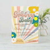 BABY SHOWER, GROOVY BABY, KAART (Staand voorkant)