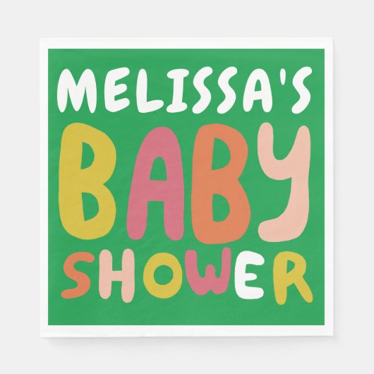 BABY SHOWER Groovy KLEURRIJKE CUSTOM Servet (Voorkant)