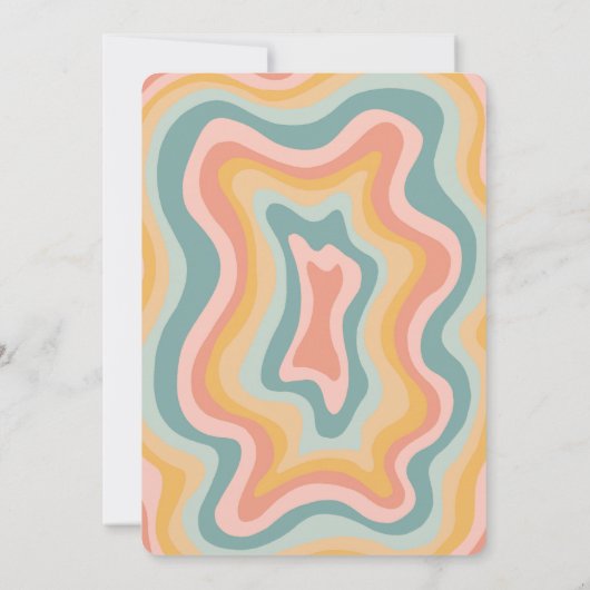 BABY SHOWER Groovy Pastel Curves CUSTOM Kaart (Achterkant)