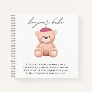 Baby shower Guestbook Bonjour Bebe Frans Notitiebo Notitieboek