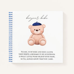 Baby shower Guestbook Bonjour Bebe French Notitieboek