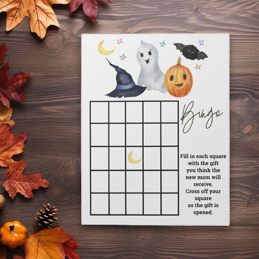 Baby shower Halloween Bingo Game Boo Notitieblok
