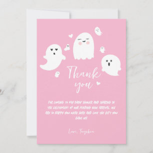 Baby shower Halloween fille rose Merci