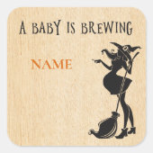 Baby shower Halloween Nom Étiquette Sorcière de br (Devant)