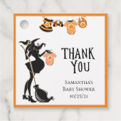 Baby shower Halloween Witch Bedankjes Labels (Voorkant)
