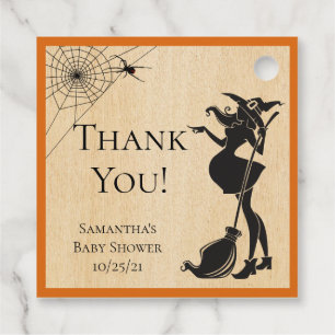 Baby shower Halloween Witch Bedankjes Labels