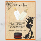 Baby shower Halloween Witch Bottle Drink uit spel (Achterkant)
