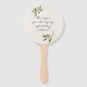 Baby shower Hand Fans Modern Greenery Handwaaier (Achterkant)