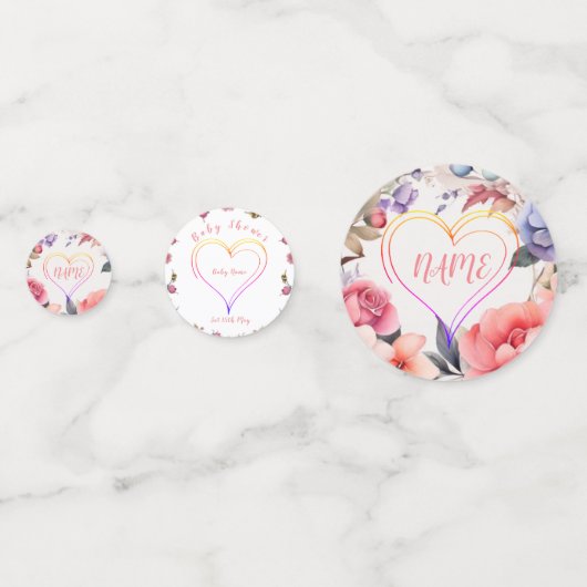 Baby shower hart confetti (Voorkanten)