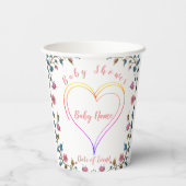 Baby shower hart papieren bekers (Achterkant)