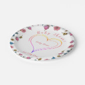 Baby shower hart papieren bordje (Gekanteld)
