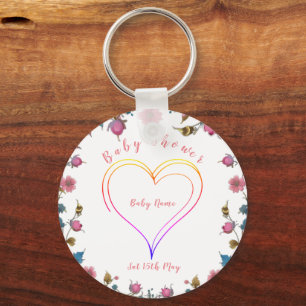 Baby shower hart sleutelhanger