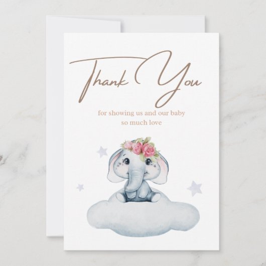 Baby shower Hartelijk dank Bedankkaart (Voorkant)