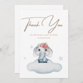 Baby shower Hartelijk dank Bedankkaart (Voorkant / Achterkant)