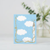 Baby shower Hartelijk dank, Gold/Silver Castle Bedankkaart (Staand voorkant)