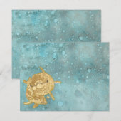 Baby shower Hartelijk dank Kaart "Gold Dolphins Ma (Voorkant / Achterkant)