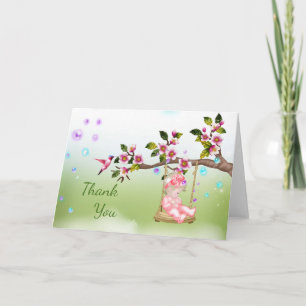 Baby shower - Hartelijk dank - Kaart met Baby in b