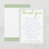 baby shower Hartelijk dank van baby Card Bedankkaart (Voorkant / Achterkant)