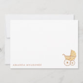 Baby shower - Hartelijk dank - Vaste notitiekaart Notitiekaartje (Voorkant)