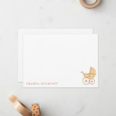 Baby shower - Hartelijk dank - Vaste notitiekaart Notitiekaartje (Voorkant / Achterkant in situ)