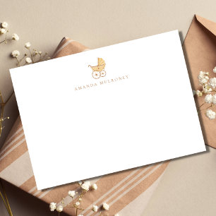 Baby shower - Hartelijk dank - Vaste notitiekaart Notitiekaartje