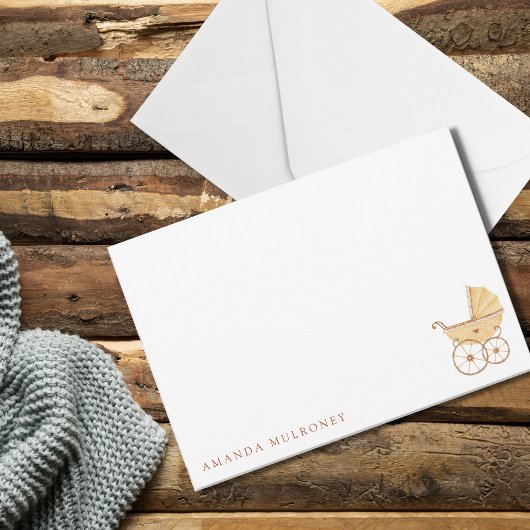 Baby shower - Hartelijk dank - Vaste notitiekaart Notitiekaartje