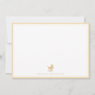 Baby shower - Hartelijk dank - Vaste notitiekaart Notitiekaartje
