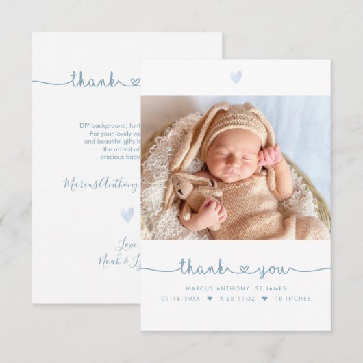 Baby shower Hartelijk dank voor uw DIY-kleurenscri Bedankkaart (Voorkant / Achterkant)